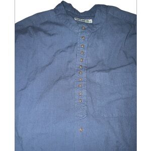 Men's Citizen Irish-Inspired Flannel Collarless Shirt, Size Large